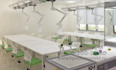 Потолочная система для кабинета химии с 2 рукавами, 7+1 модулей