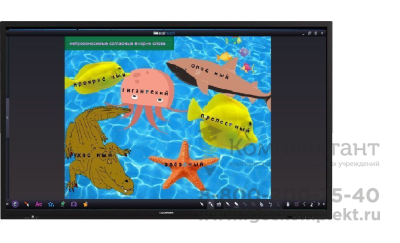 Интерактивная панель с мобильной стойкой Lumien 65", 4K, Android 8.0, OPS ПК Core i5 Windows 10 Pro. 