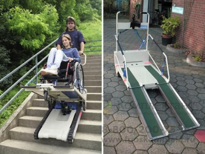 Лестничный гусеничный мобильный подъемник по лестничному маршу для инвалидов Public 