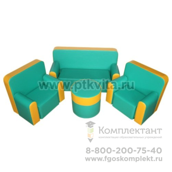 "Малютка" комплект мягкой набивной мебели зелено-желтый, Расцветки модели «Малютка» 
