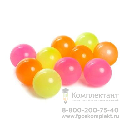 Шарики для сухого бассейна с рисунком «Флуоресцентные», диаметр шара 7,5 см, набор 30 штук, цвет оранжевый, розовый, лимонный